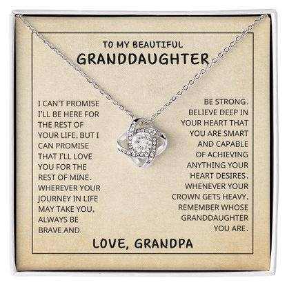 To My Granddaughter Necklace From Grandpa