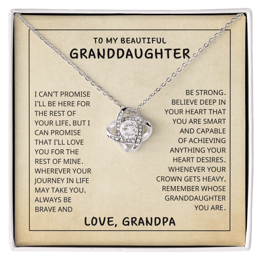 To My Granddaughter Necklace From Grandpa