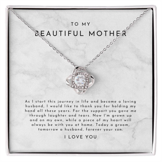 Mother Of The Groom Gift From Son (As I Start This Journey) Love Knot Necklace