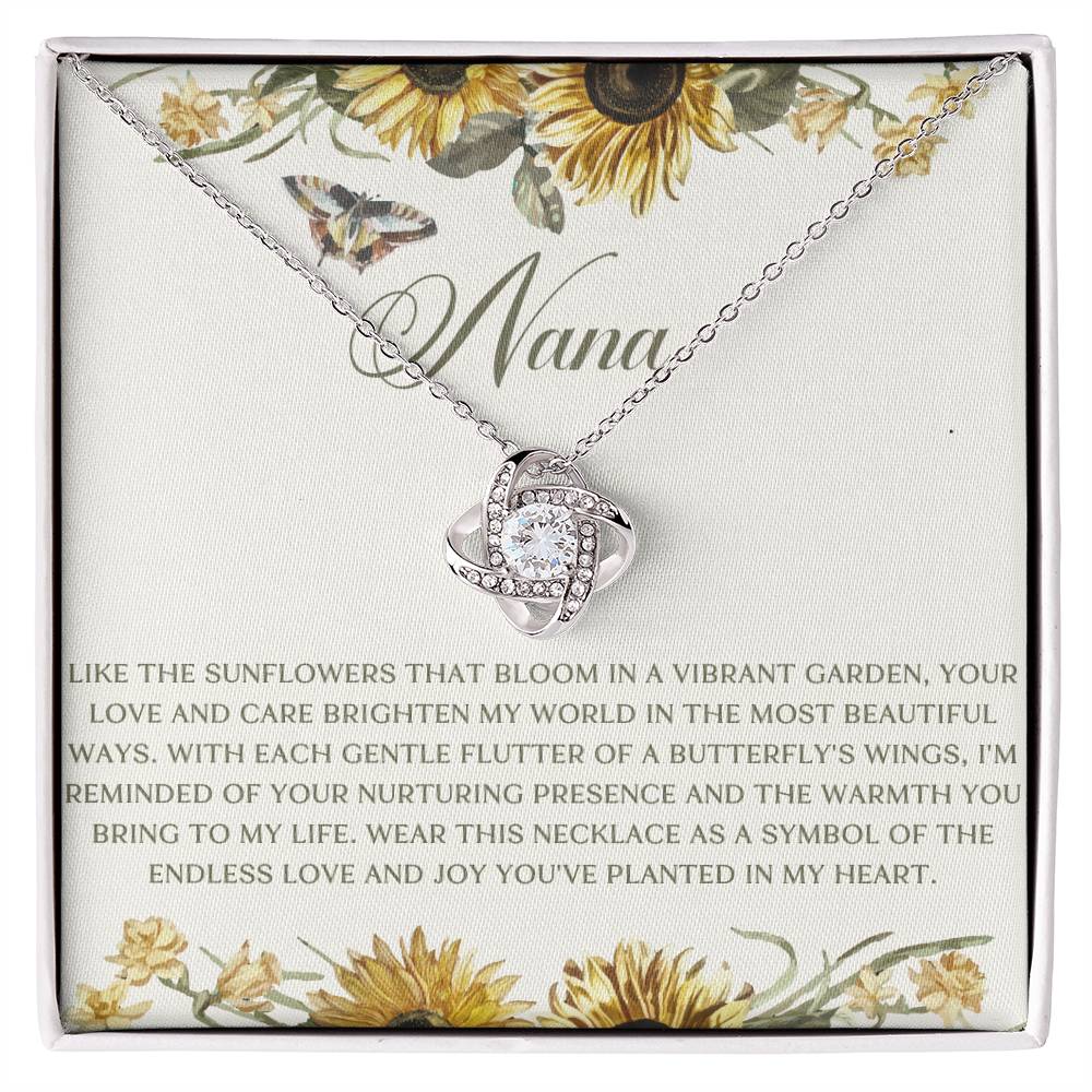 Sunflower & Butterfly Nana Love Knot Necklace