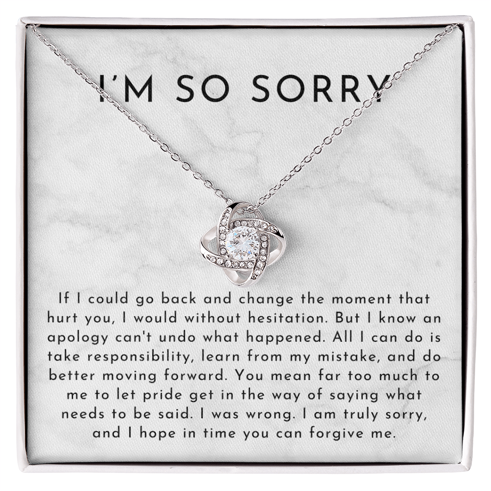 I'm So Sorry Apology Necklace | If I Could Take It Back Marble