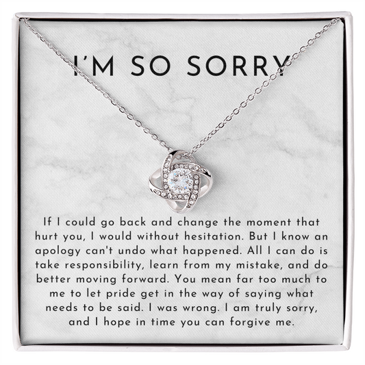 I'm So Sorry Apology Necklace | If I Could Take It Back Marble