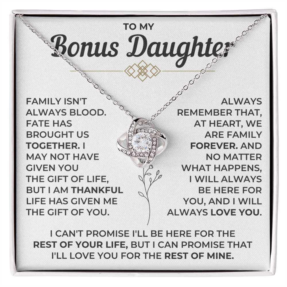 To My Bonus Daughter - Love Knot Necklace
