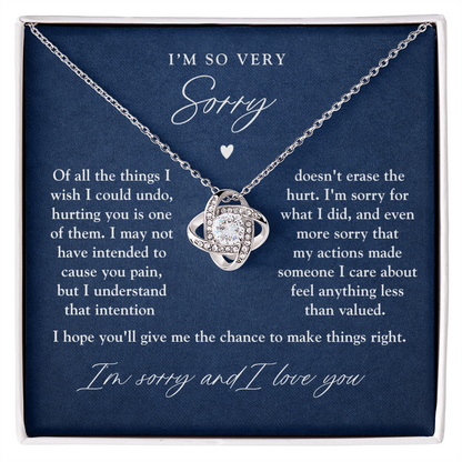 I'm Sorry Apology Necklace | Never Meant To Hurt You Navy