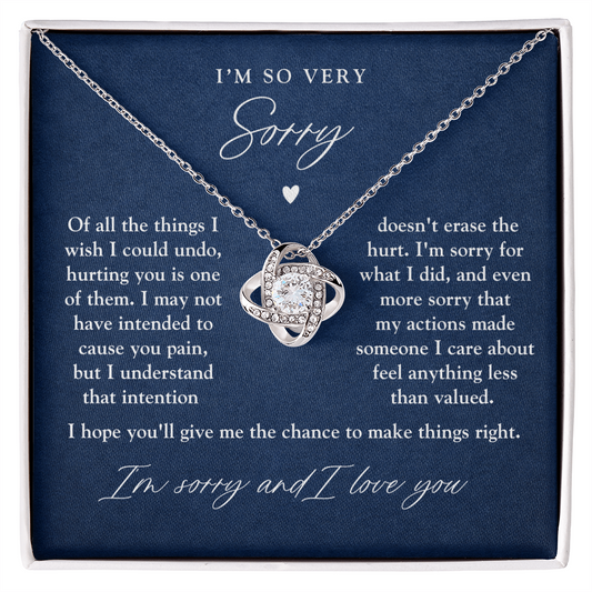 I'm Sorry Apology Necklace | Never Meant To Hurt You Navy