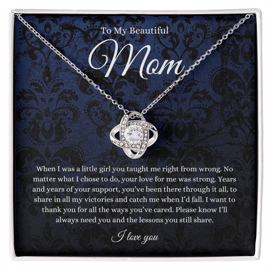 To My Beautiful Mom Necklace From Daughter