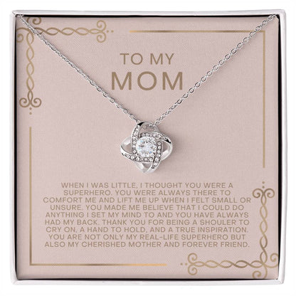 Blush and Gold Superhero Mom Necklace