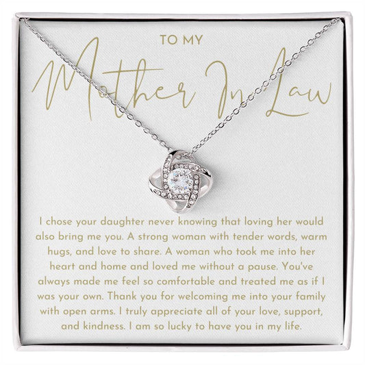 Mother In Law Gift (I Chose Your Daughter) Love Knot Necklace