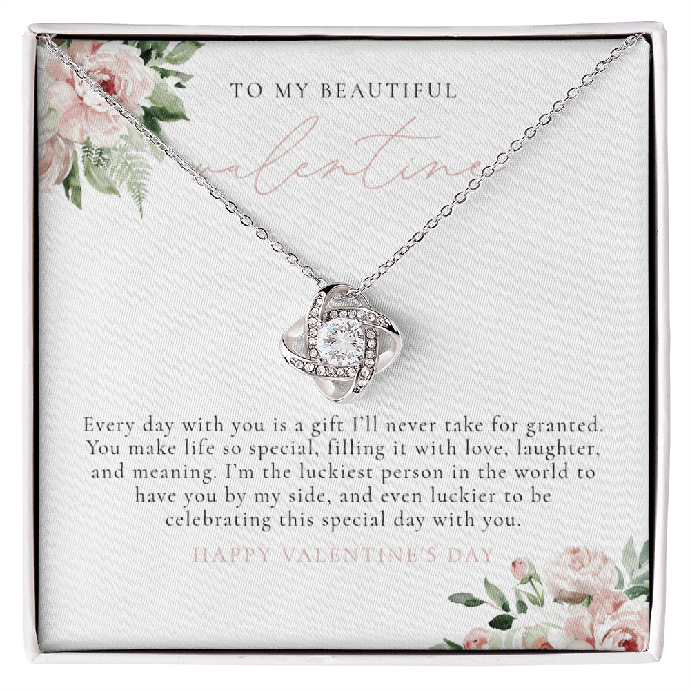 Blush Floral To My Valentine - Valentine's Day Necklace