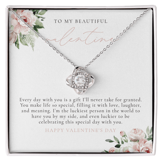 Blush Floral To My Valentine - Valentine's Day Necklace