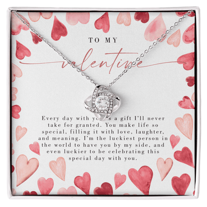 Watercolor Heart To My Valentine - Valentine's Day Necklace