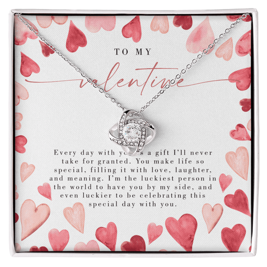 Watercolor Heart To My Valentine - Valentine's Day Necklace