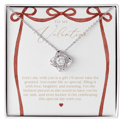Red Bow To My Valentine - Valentine's Day Necklace