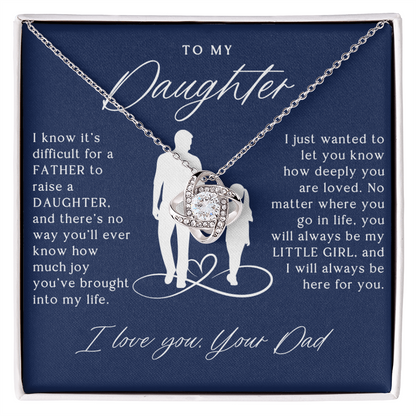 To My Daughter From Dad - Love Knot Necklace