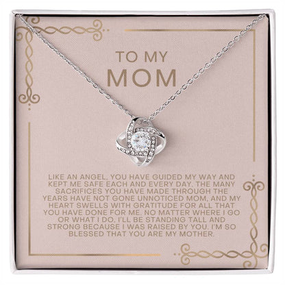 Gold and Blush Angel Mom Necklace