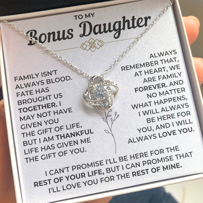 To My Bonus Daughter - Love Knot Necklace
