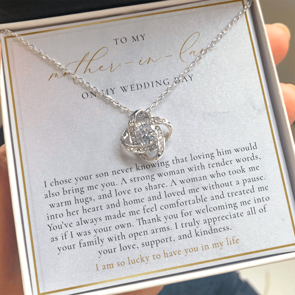 Mother In Law Wedding Gift - Love Knot Necklace
