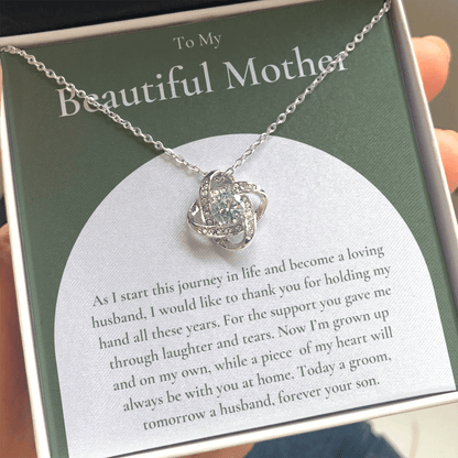 Mother Of The Groom Gift From Son - Love Knot Necklace
