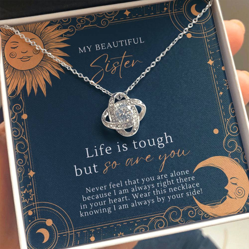 Celestial You Are Tough Sister Love Knot Necklace