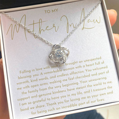 Mother In Law Gift (Falling In Love With Your Son) Love Knot Necklace - Heartfelt Collection