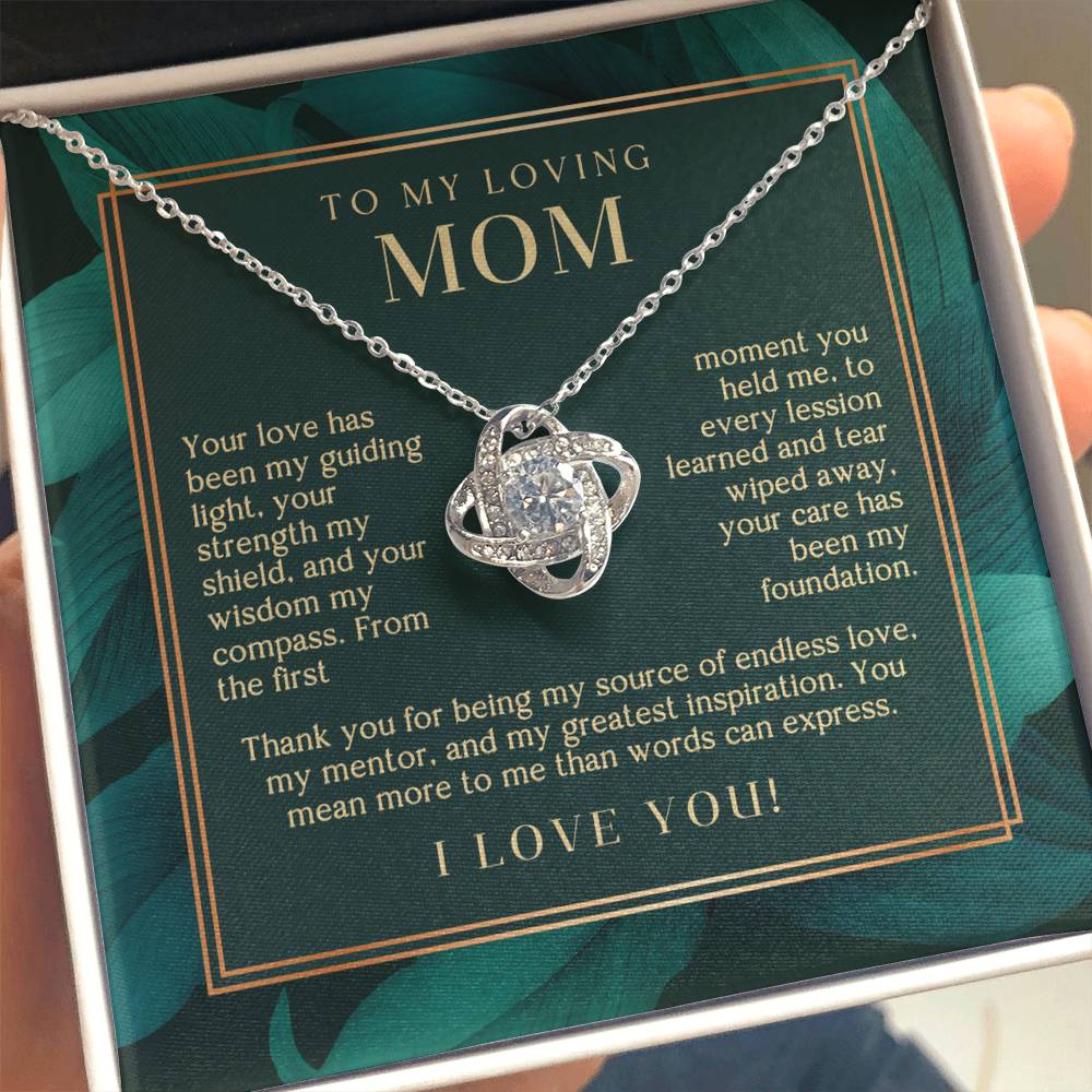 Deep Greenery Endless Love Mom Necklace