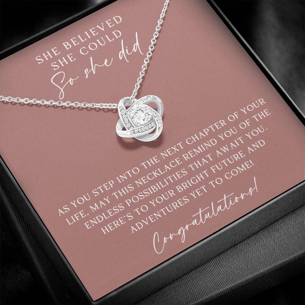 Rose Gold She Believed She Could Graduation Necklace