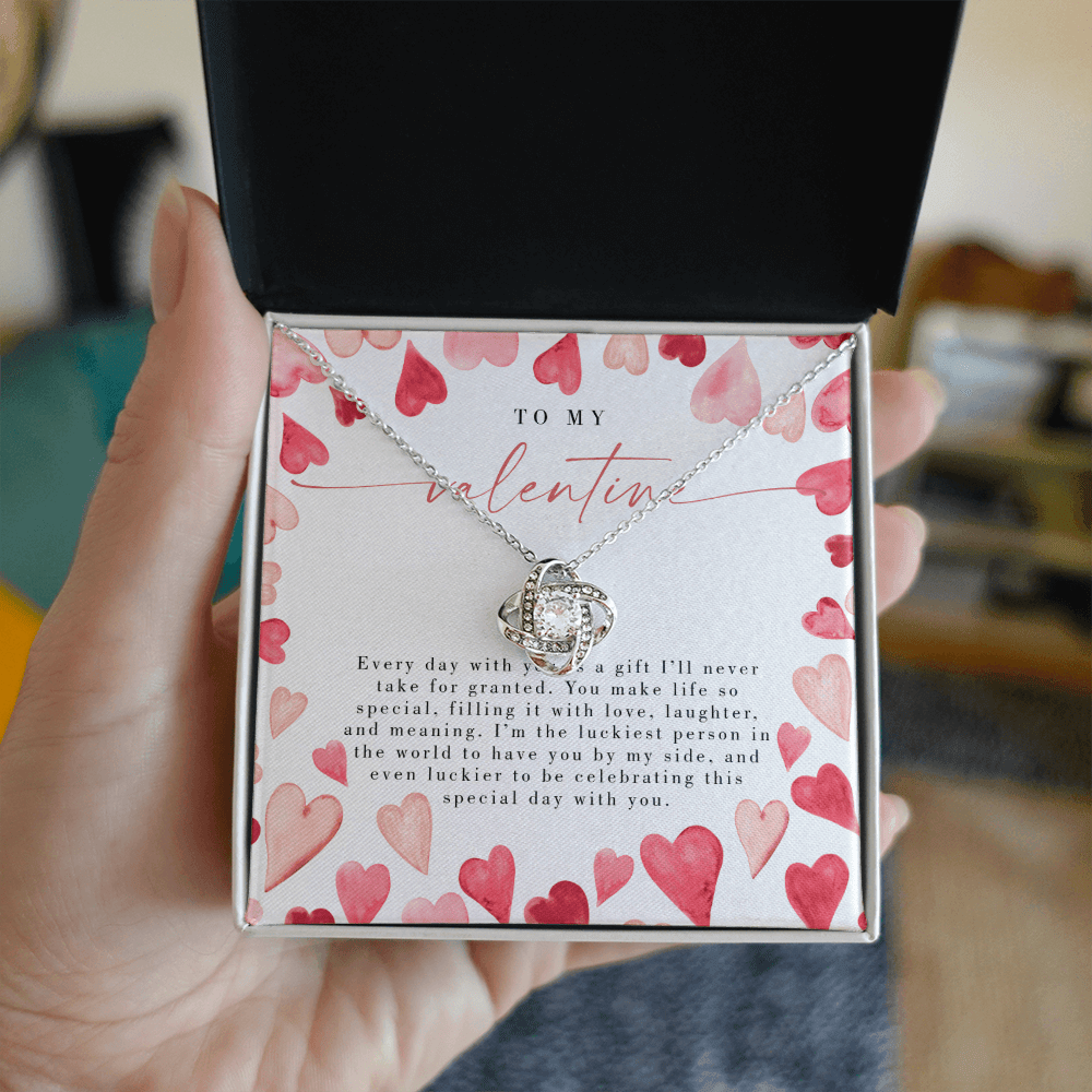 Watercolor Heart To My Valentine - Valentine's Day Necklace