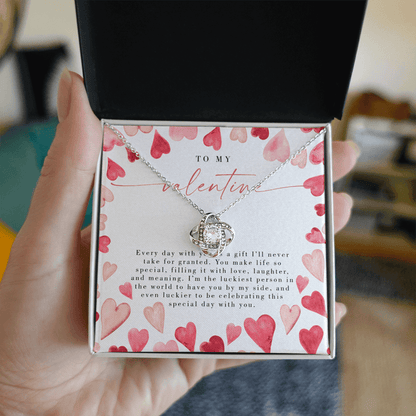 Watercolor Heart To My Valentine - Valentine's Day Necklace