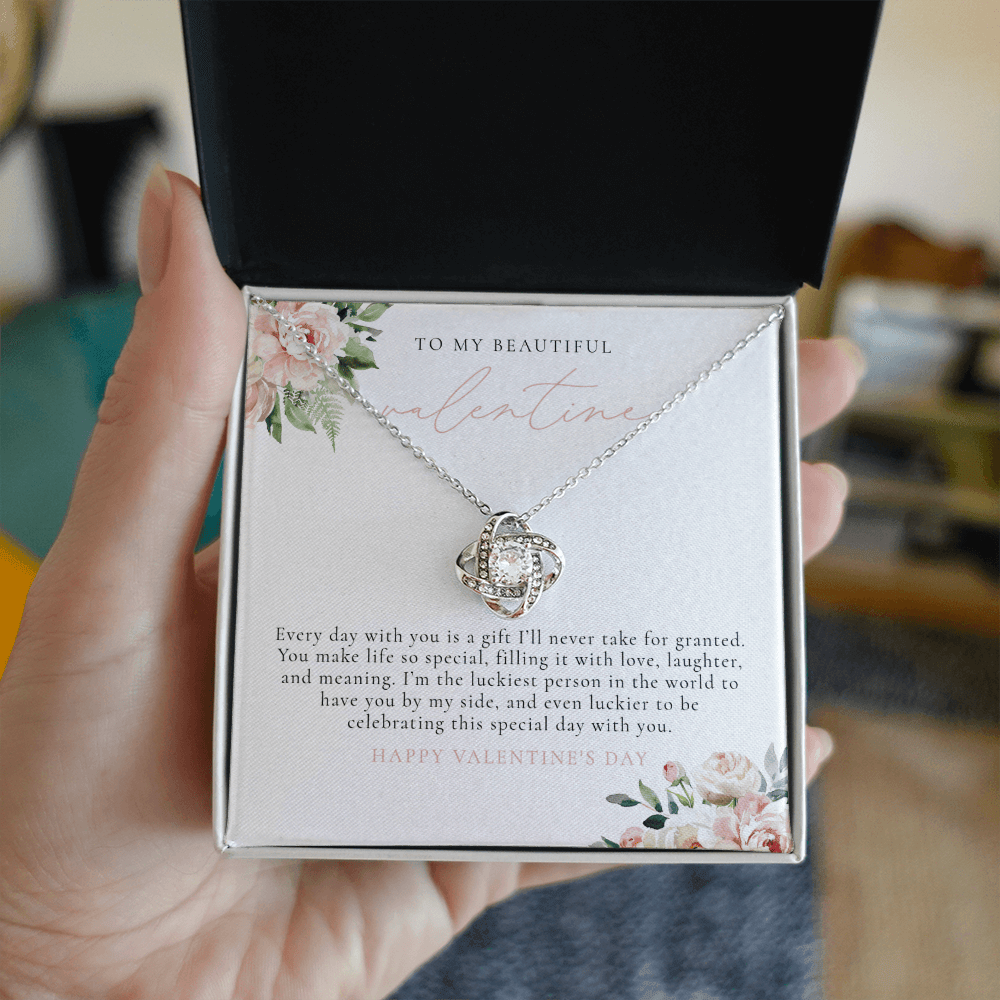 Blush Floral To My Valentine - Valentine's Day Necklace