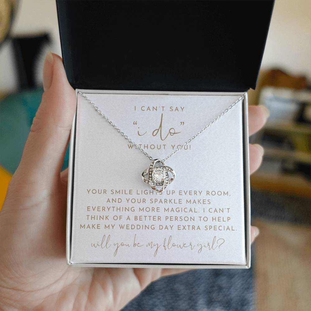 Flower Girl Proposal Love Knot Necklace | Heartfelt