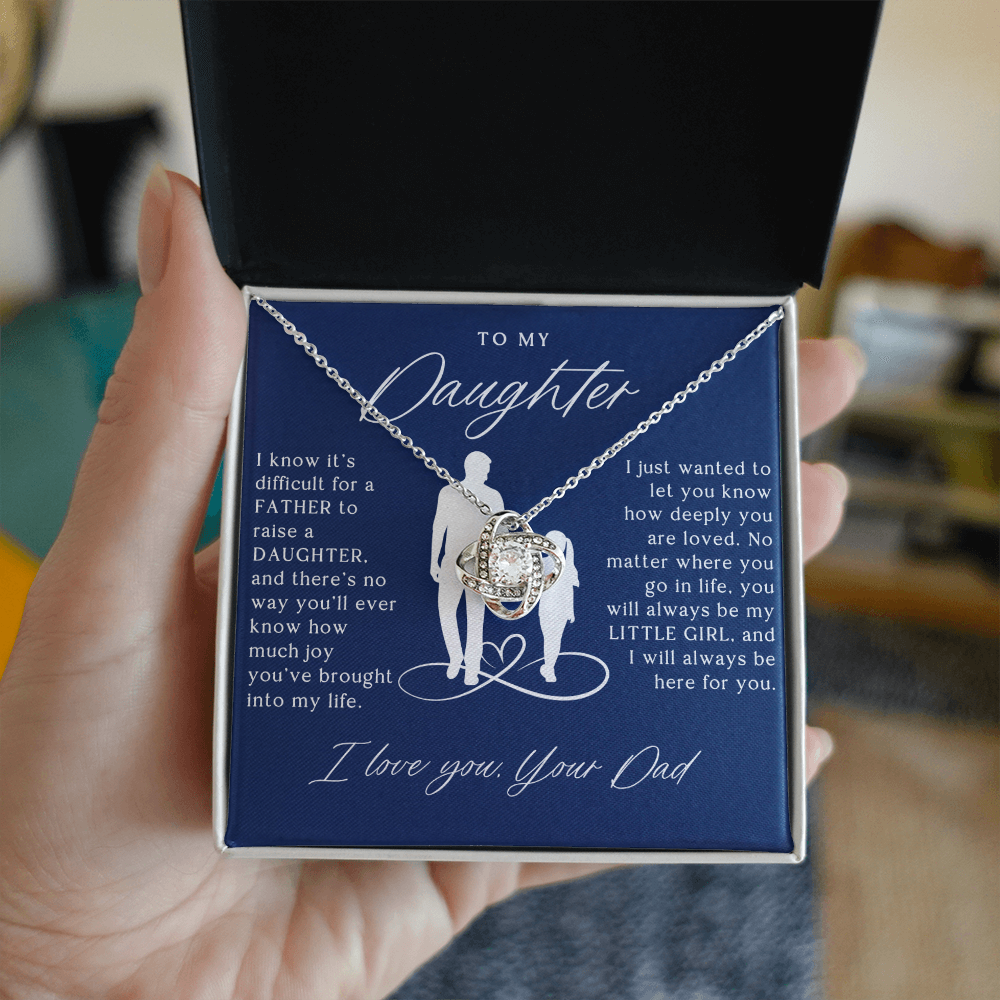 To My Daughter From Dad - Love Knot Necklace