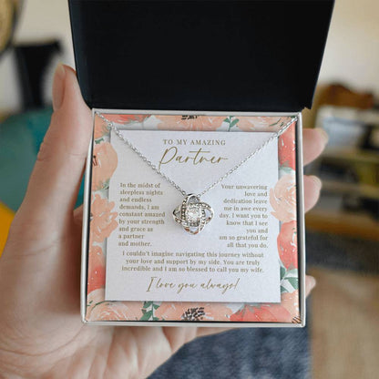 Peach Floral Partner & Mother Necklace