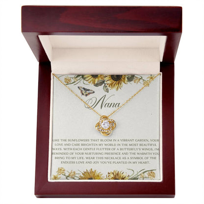 Sunflower & Butterfly Nana Love Knot Necklace