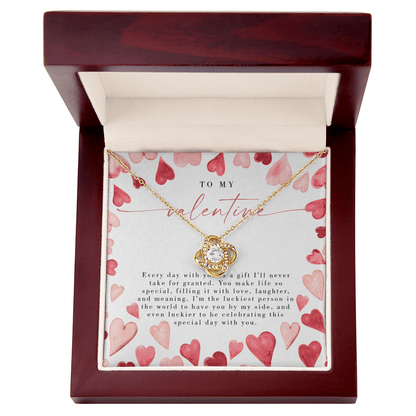 Watercolor Heart To My Valentine - Valentine's Day Necklace