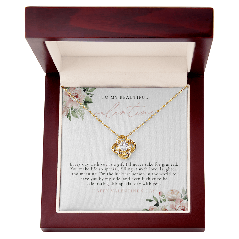 Blush Floral To My Valentine - Valentine's Day Necklace