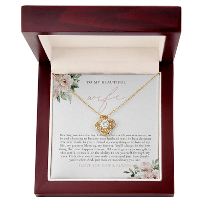 Blush Floral To My Wife Necklace