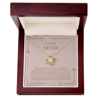 Blush and Gold Superhero Mom Necklace