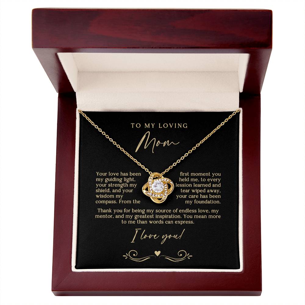 Black and Gold Endless Love Mom Necklace