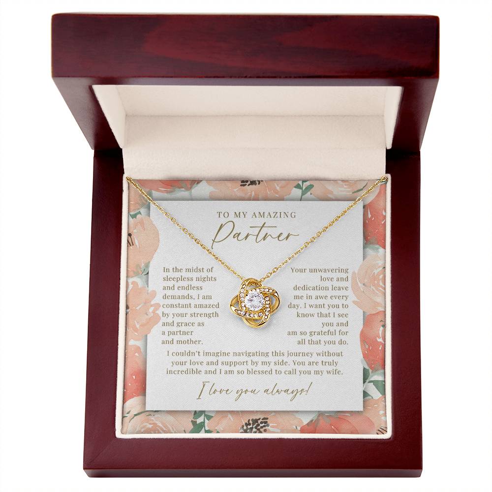 Peach Floral Partner & Mother Necklace