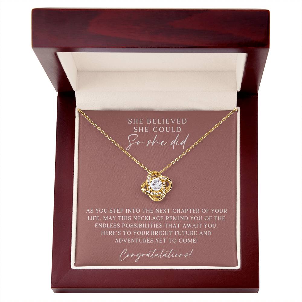 Rose Gold She Believed She Could Graduation Necklace