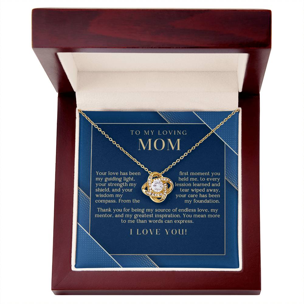 Navy and Gold Endless Love Mom Necklace