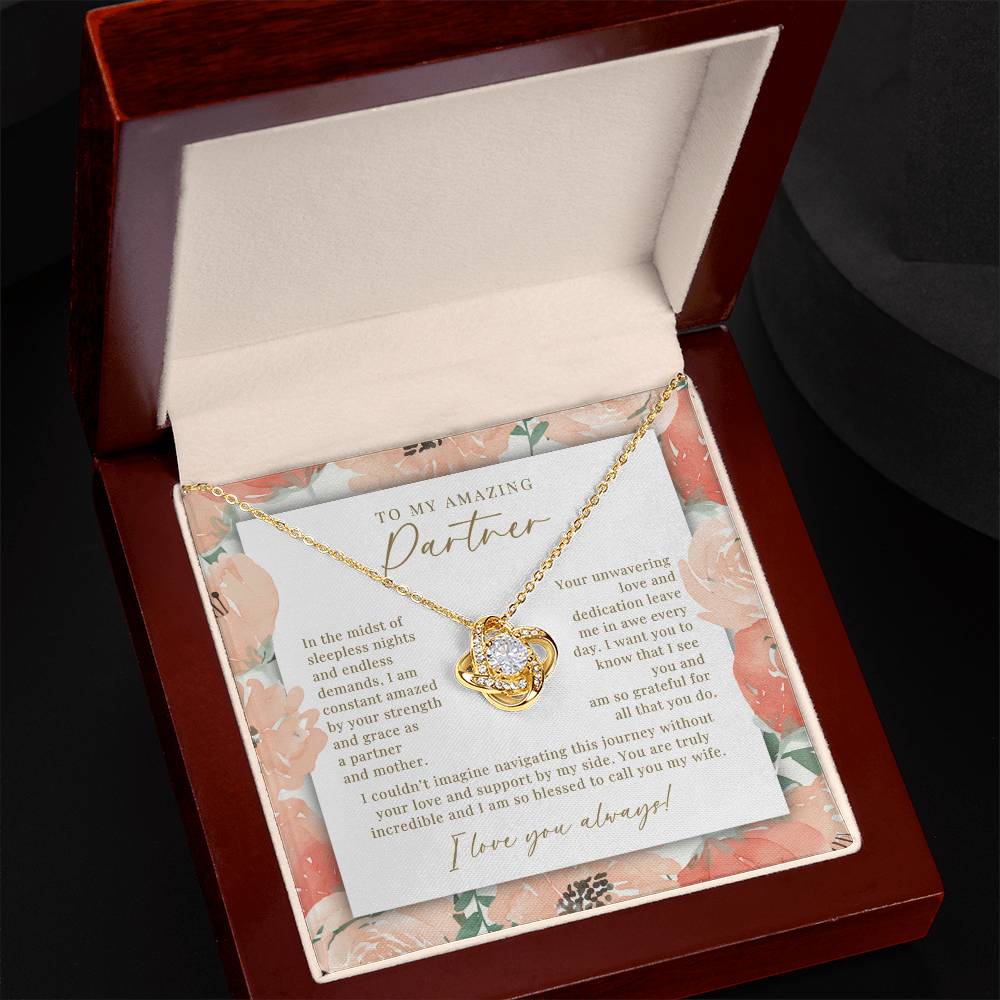 Peach Floral Partner & Mother Necklace