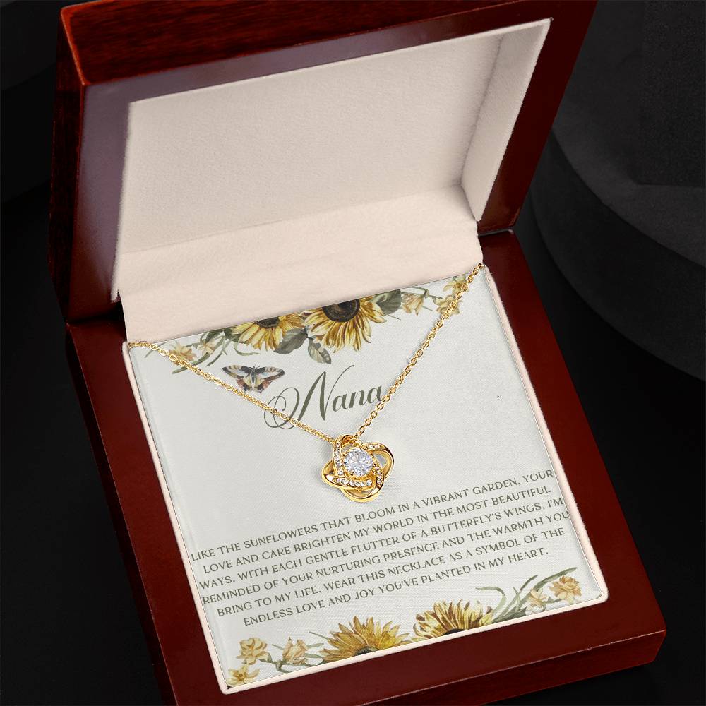 Sunflower & Butterfly Nana Love Knot Necklace