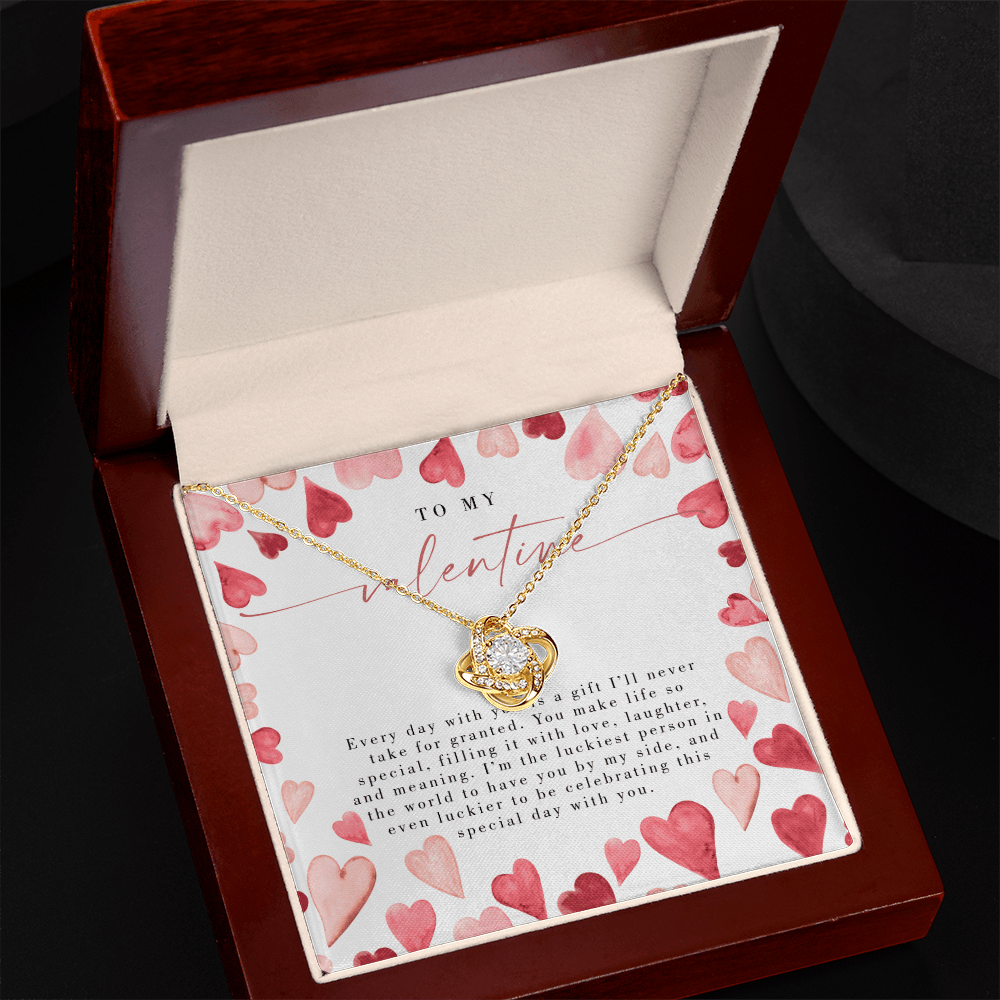 Watercolor Heart To My Valentine - Valentine's Day Necklace