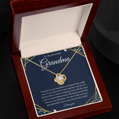 To My Beautiful Grandma Love Knot Necklace