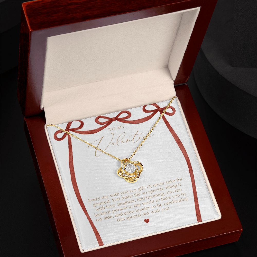 Red Bow To My Valentine - Valentine's Day Necklace