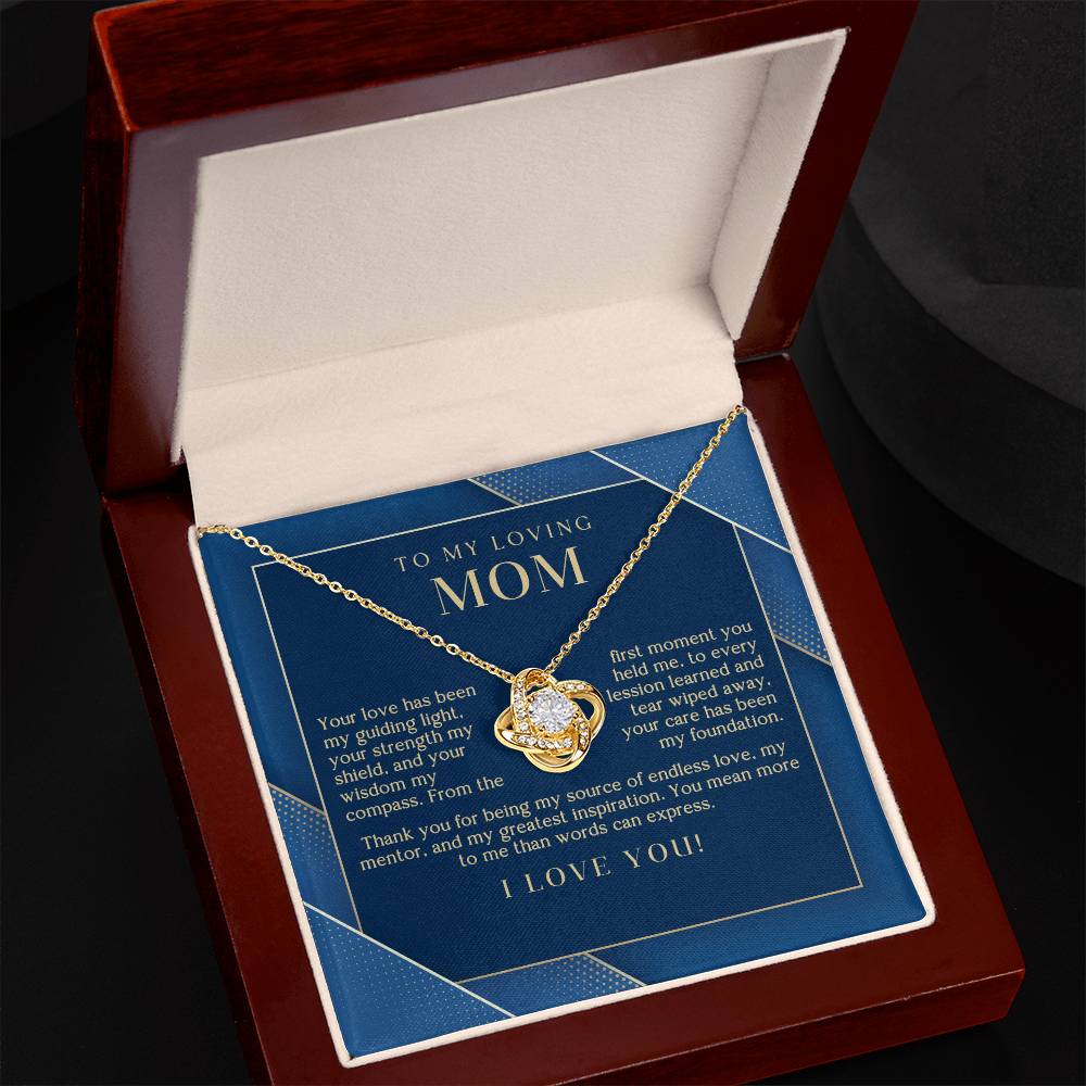 Navy and Gold Endless Love Mom Necklace