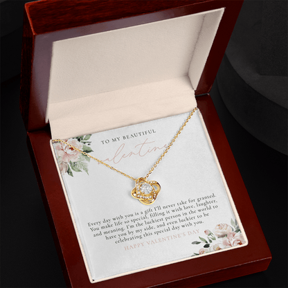 Blush Floral To My Valentine - Valentine's Day Necklace