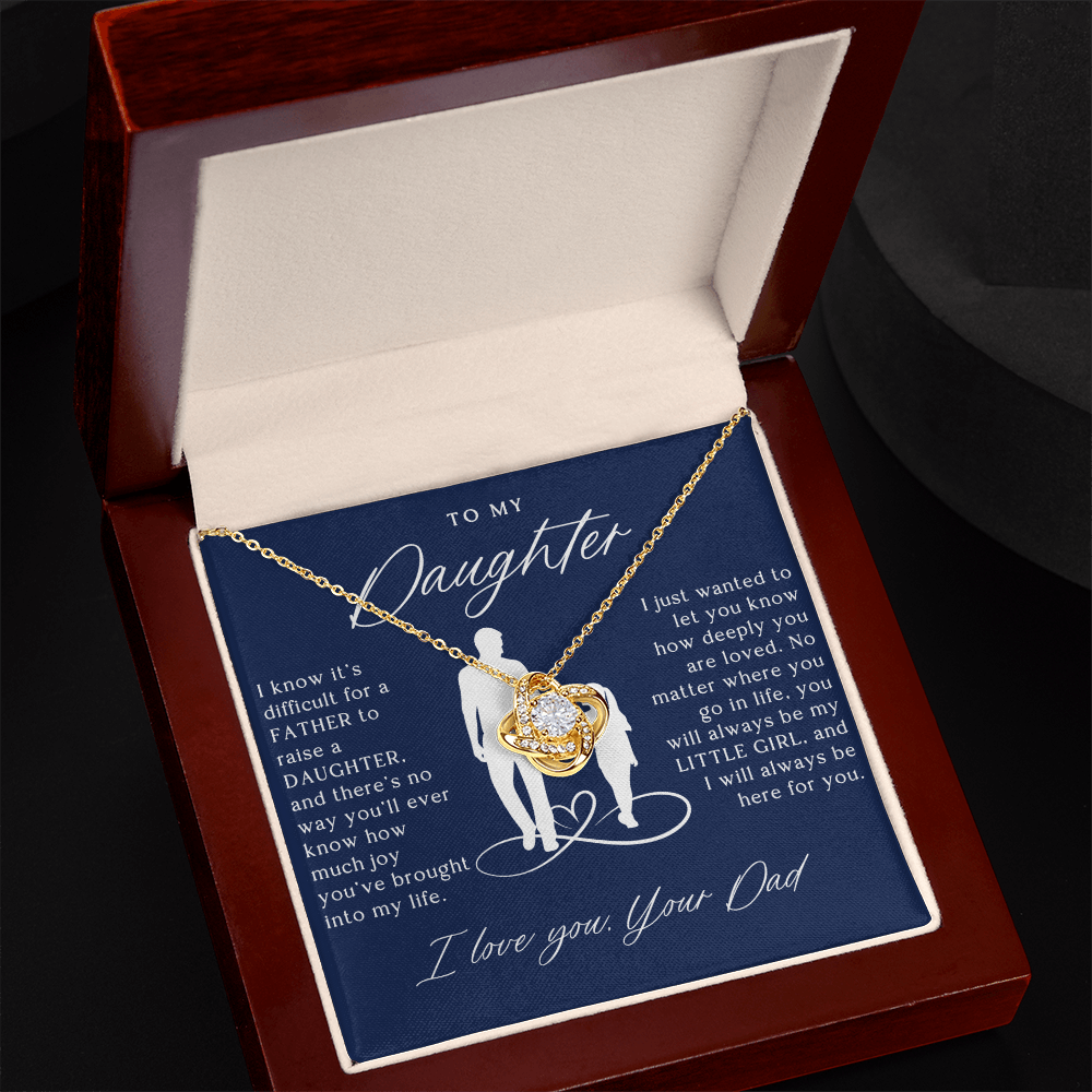 To My Daughter From Dad - Love Knot Necklace