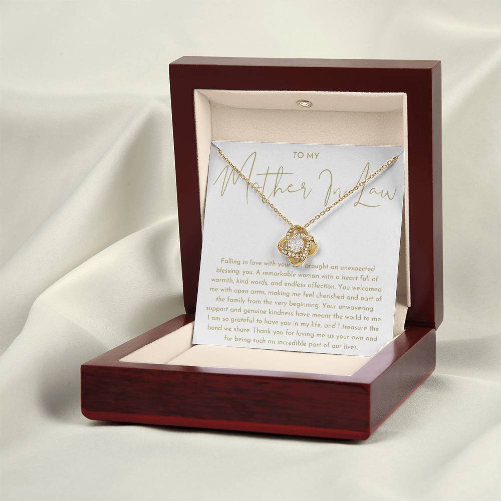 Mother In Law Gift (Falling In Love With Your Son) Love Knot Necklace - Heartfelt Collection